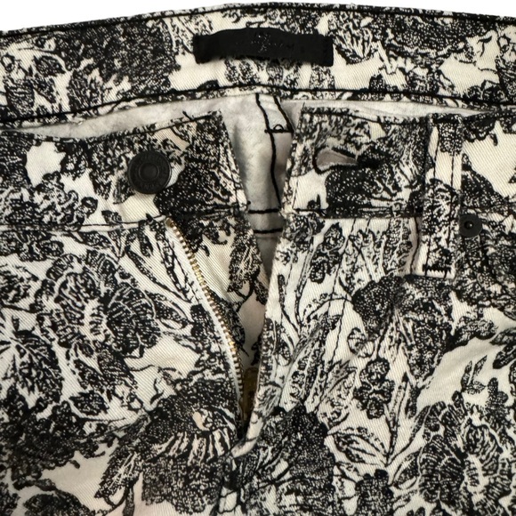 7 For All Mankind  Floral Print Side Stripes Black White Printed Jeans Denim 29 - Picture 4 of 16